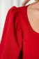 Red women`s blouse crepe tented with puffed sleeves with cuffs - StarShinerS 6 - StarShinerS.com