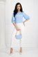 Lightblue women`s blouse from satin loose fit with cuffs with decorative buttons - StarShinerS 5 - StarShinerS.com