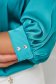 Turquoise women`s blouse from satin loose fit with cuffs with decorative buttons - StarShinerS 5 - StarShinerS.com