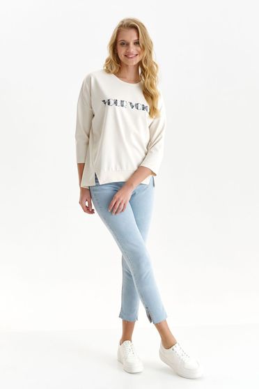 Casual Blouses, Ivory women`s blouse loose fit from elastic fabric - StarShinerS.com