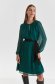 Rochie din voal verde-inchis scurta in clos cu elastic in talie si maneci bufante - Top Secret 1 - StarShinerS.ro