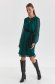 Rochie din voal verde-inchis scurta in clos cu elastic in talie si maneci bufante - Top Secret 2 - StarShinerS.ro