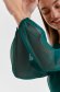 Rochie din voal verde-inchis scurta in clos cu elastic in talie si maneci bufante - Top Secret 5 - StarShinerS.ro