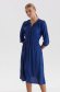 Dark blue dress georgette midi cloche with elastic waist 1 - StarShinerS.com
