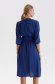 Rochie tip camasa din georgette bleumarin midi in clos cu elastic in talie si slit lateral - Top Secret 3 - StarShinerS.ro