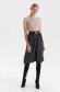 Black skirt thin fabric midi flaring cut accessorized with belt 1 - StarShinerS.com