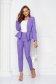 High-Waisted Tapered Purple Stretch Fabric Trousers - StarShinerS 1 - StarShinerS.com