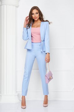 Lightblue trousers high waisted conical long slightly elastic fabric - StarShinerS