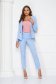Light Blue High Waisted Tapered Trousers in Slightly Elastic Fabric - StarShinerS 5 - StarShinerS.com