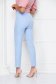 Light Blue High Waisted Tapered Trousers in Slightly Elastic Fabric - StarShinerS 2 - StarShinerS.com