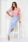Light Blue High Waisted Tapered Trousers in Slightly Elastic Fabric - StarShinerS 4 - StarShinerS.com