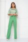 Pantaloni din stofa usor elastica verde-deschis lungi evazati cu talie inalta - StarShinerS 1 - StarShinerS.ro