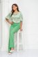 Pantaloni din stofa usor elastica verde lungi evazati cu talie inalta - StarShinerS 7 - StarShinerS.ro