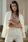 Sacou din stofa premium elastica ivoire cambrat cu peplum - StarShinerS 1 - StarShinerS.ro