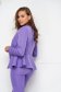 Purple jacket slightly elastic fabric short cut tented with frilled waist - StarShinerS 2 - StarShinerS.com