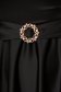 Black Satin Midi Flared Dress with Bell Sleeves - StarShinerS 5 - StarShinerS.com