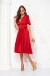 - StarShinerS red dress from satin midi cloche with bell sleeve 4 - StarShinerS.com