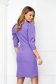 Short pencil type dress in slightly elastic purple fabric with puffed shoulders - StarShinerS 2 - StarShinerS.com