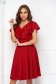 Red crepe dress up to the knee in cloche with glitter applications - StarShinerS 1 - StarShinerS.com
