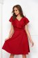 Rochie din crep rosie pana la genunchi in clos cu aplicatii cu sclipici - StarShinerS 7 - StarShinerS.ro