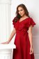 Red crepe dress up to the knee in cloche with glitter applications - StarShinerS 5 - StarShinerS.com