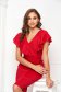 Red crepe knee-length pencil dress with glitter applications - StarShinerS 3 - StarShinerS.com