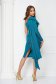 Turquoise dress slightly elastic fabric midi pencil bow accessory one shoulder - StarShinerS 4 - StarShinerS.com