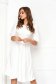 Rochie din stofa elastica ivoire midi in clos cu decolteu in v la spate - StarShinerS 3 - StarShinerS.ro