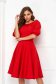 Red dress midi cloche elastic cloth v back neckline - StarShinerS 2 - StarShinerS.com