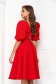 Red dress midi cloche elastic cloth v back neckline - StarShinerS 3 - StarShinerS.com