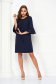 Dark blue dress slightly elastic fabric short cut loose fit with ruffle details - StarShinerS 3 - StarShinerS.com