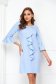 Lightblue dress slightly elastic fabric short cut loose fit with ruffle details - StarShinerS 1 - StarShinerS.com