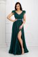 Darkgreen dress from tulle with glitter details long cloche feather details 4 - StarShinerS.com