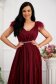 Burgundy dress from tulle with glitter details long cloche feather details 2 - StarShinerS.com