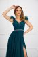 Darkgreen dress from tulle long cloche with embellished accessories feather details 2 - StarShinerS.com