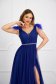 Blue dress from tulle long cloche with embellished accessories feather details 2 - StarShinerS.com