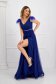 Blue dress from tulle long cloche with embellished accessories feather details 1 - StarShinerS.com