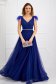 Blue dress from tulle long cloche with embellished accessories feather details 5 - StarShinerS.com