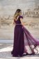 Purple dress from tulle long cloche with embellished accessories feather details 2 - StarShinerS.com
