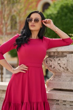 Fuchsia dress crepe short cut cloche with rounded cleavage - StarShinerS
