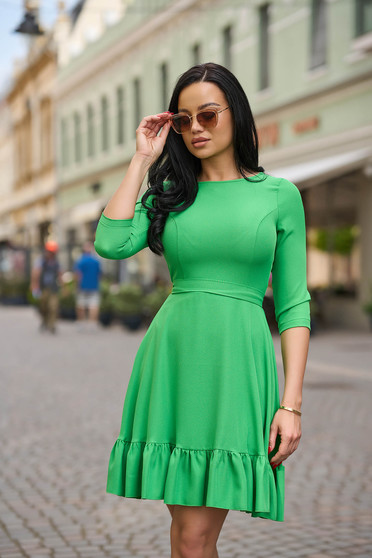 Online Dresses, Lightgreen dress crepe short cut cloche with rounded cleavage - StarShinerS - StarShinerS.com