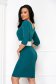 Turquoise dress slightly elastic fabric pencil lateral pockets 3 - StarShinerS.com