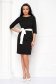Black dress slightly elastic fabric pencil lateral pockets 4 - StarShinerS.com