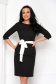 Black pencil dress made of slightly stretchy fabric with side pockets - Lady Pandora 1 - StarShinerS.com