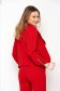 Red cardigan crepe with easy cut lateral pockets - StarShinerS 3 - StarShinerS.com