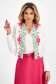 White stretch fabric blazer with a straight cut and unique floral print - StarShinerS 6 - StarShinerS.com