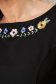 Rochie din stofa usor elastica neagra scurta in clos cu broderie florala unica - StarShinerS 6 - StarShinerS.ro
