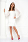 Ivory dress slightly elastic fabric pencil with veil sleeves with puffed sleeves - StarShinerS 4 - StarShinerS.com