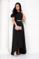 - StarShinerS black dress voile fabric asymmetrical long both shoulders cut out 5 - StarShinerS.com