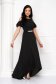 - StarShinerS black dress voile fabric asymmetrical long both shoulders cut out 3 - StarShinerS.com